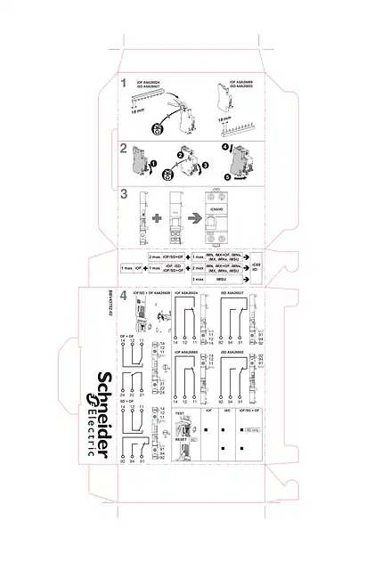 schneider施耐德iOF_ iSD_ iOF_SD+OF 9 mm - Instruction Sheet printed on box